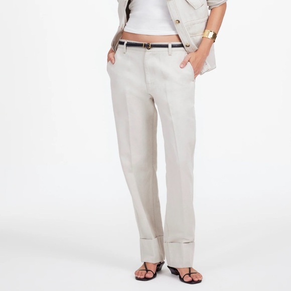 Madewell bone The Dean Easy Straight Pant - Picture 1 of 7